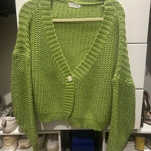 Chicwish Green Knit Sweater